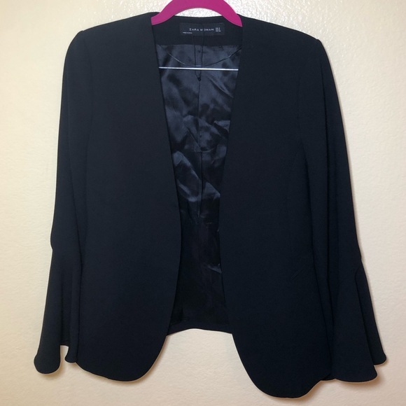 Zara long bell sleeve open front blazer size S - Picture 4 of 10